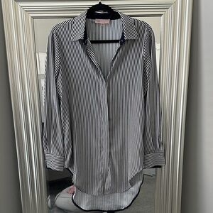 Philosophy Long Navy and White Striped Women’s Shirt